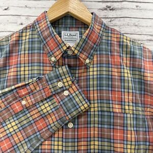 LL Bean Men's Traditional Fit Plaid Button Down Shirt Medium L/S 288292 Cotton
